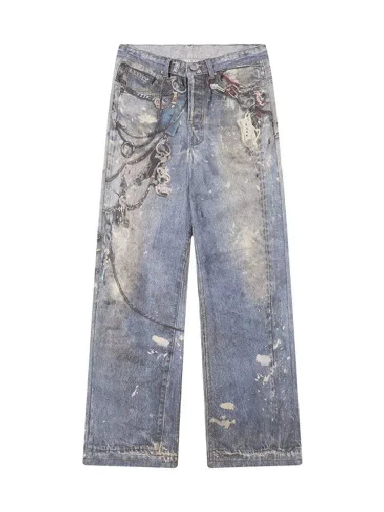 Casual Baggy Straight Denim Pants