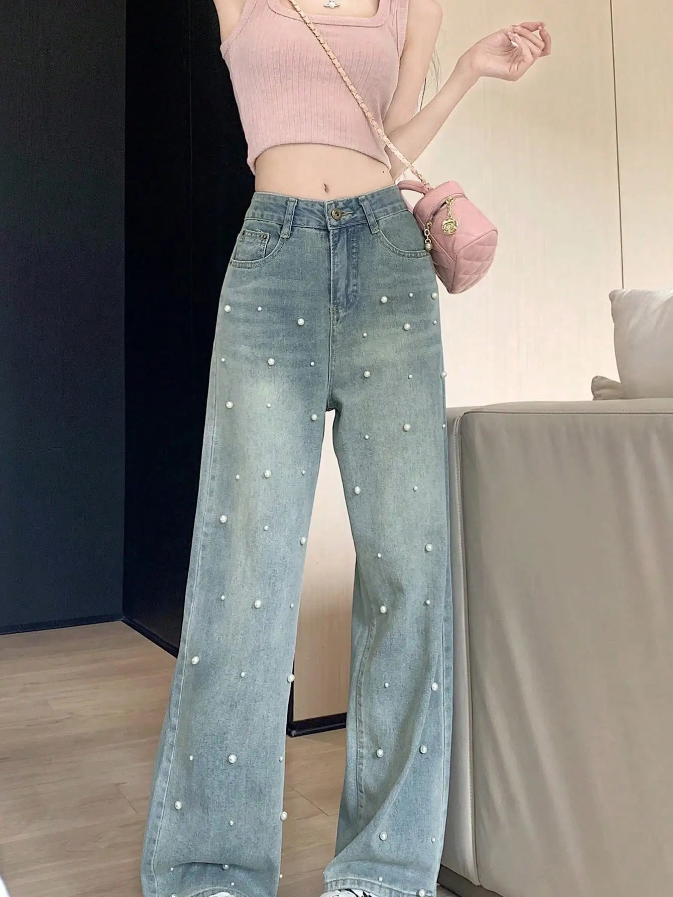 Stylish Diamonds Lightweight Breathable Denim