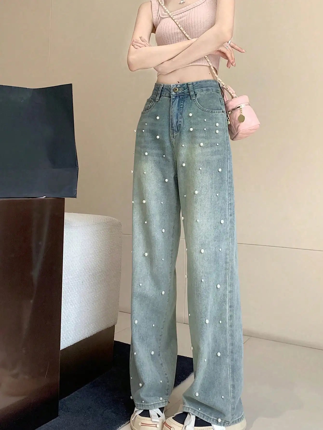 Stylish Diamonds Lightweight Breathable Denim