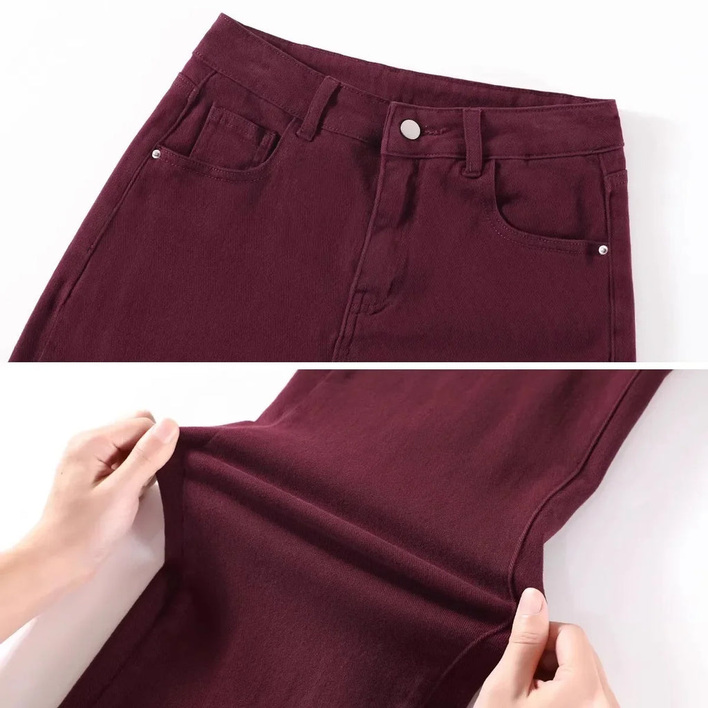 Trendy High Waist Wide Leg Jeans