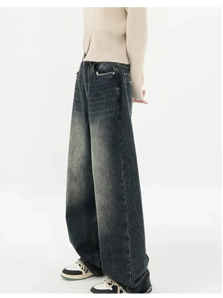 Retro Fashion Autumn Women High Waist Jeans
