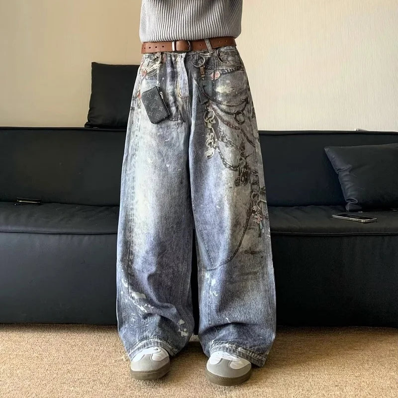 American Splaed Ink 3D Print Jeans