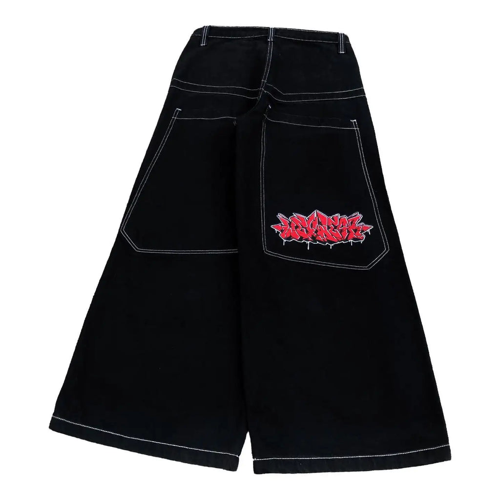 Trend Hip-hop Embroidery Pattern Baggy Jeans