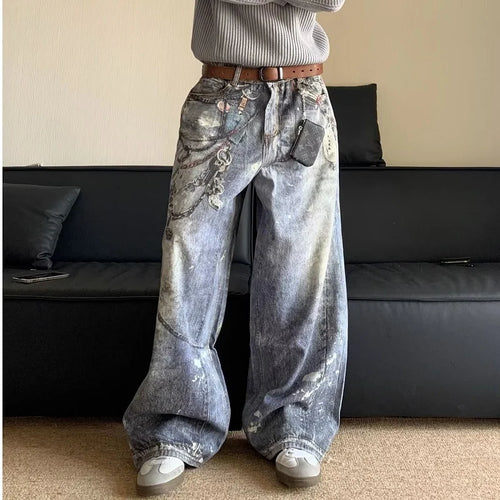 American Splaed Ink 3D Print Jeans