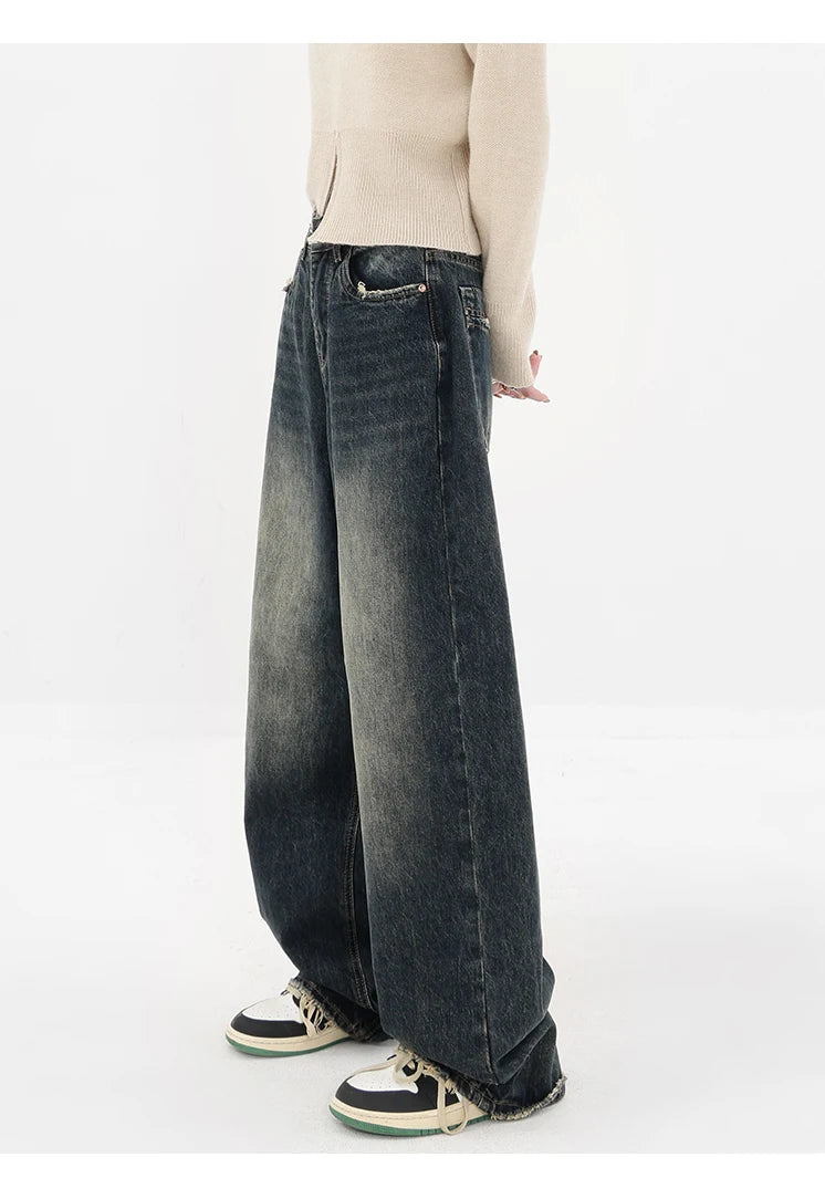 Retro Fashion Autumn Women High Waist Jeans