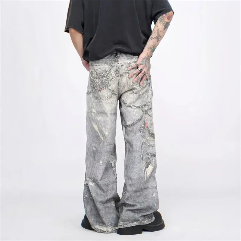 Casual Baggy Straight Denim Pants