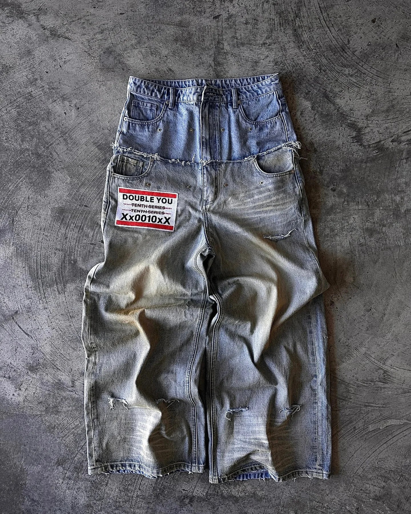 Trend Hip-hop Embroidery Pattern Baggy Jeans