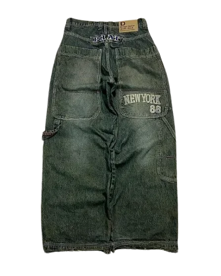 Trend Hip-hop Embroidery Pattern Baggy Jeans
