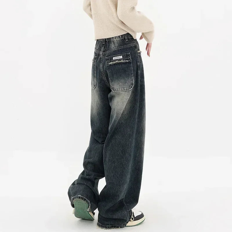 Retro Fashion Autumn Women High Waist Jeans