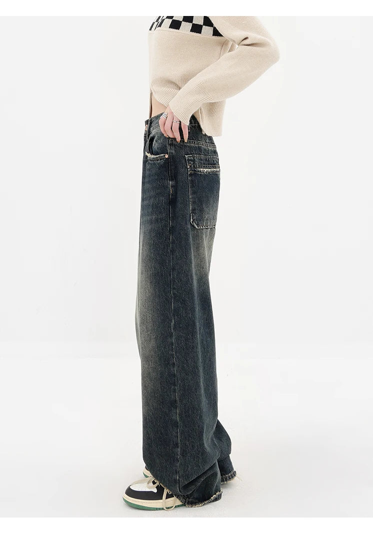 Retro Fashion Autumn Women High Waist Jeans