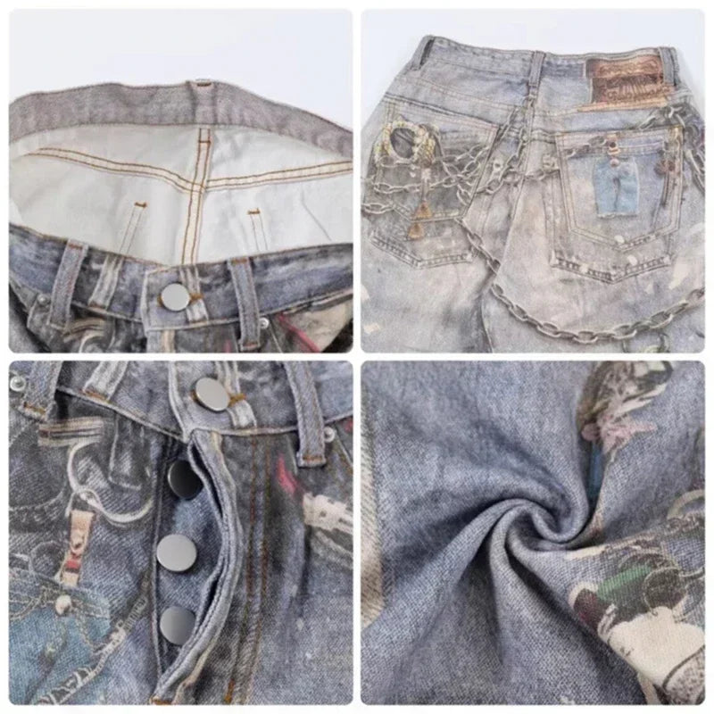 Casual Baggy Straight Denim Pants