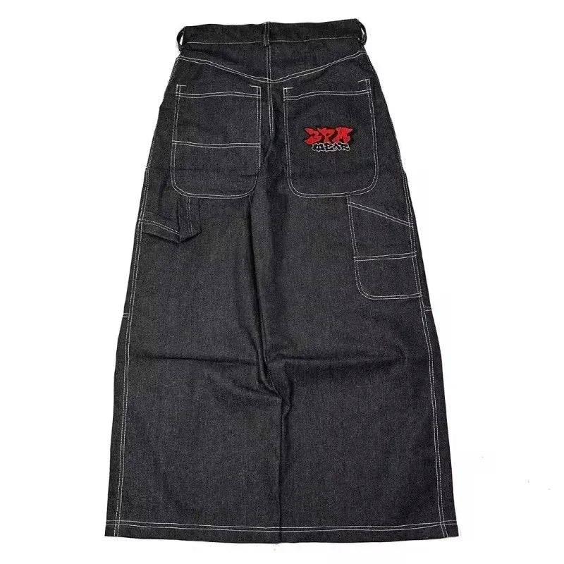 Trend Hip-hop Embroidery Pattern Baggy Jeans