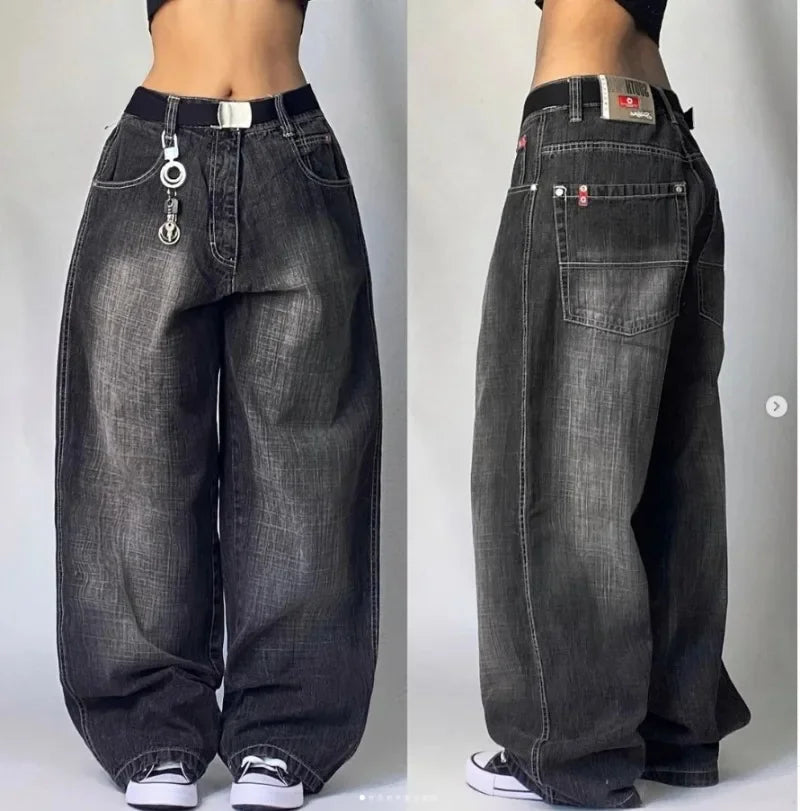 Trend Hip-hop Embroidery Pattern Baggy Jeans