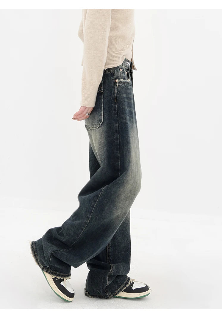 Retro Fashion Autumn Women High Waist Jeans