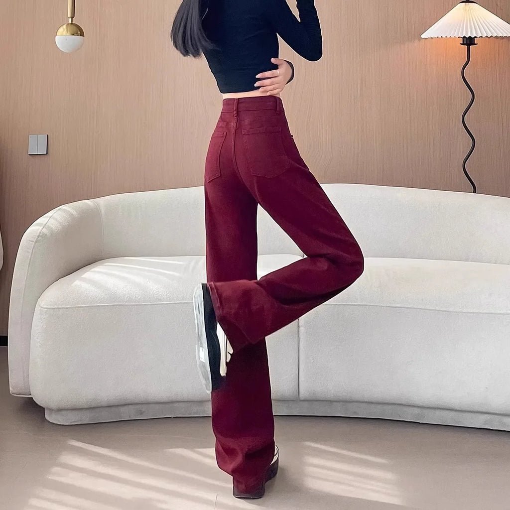 Trendy High Waist Wide Leg Jeans