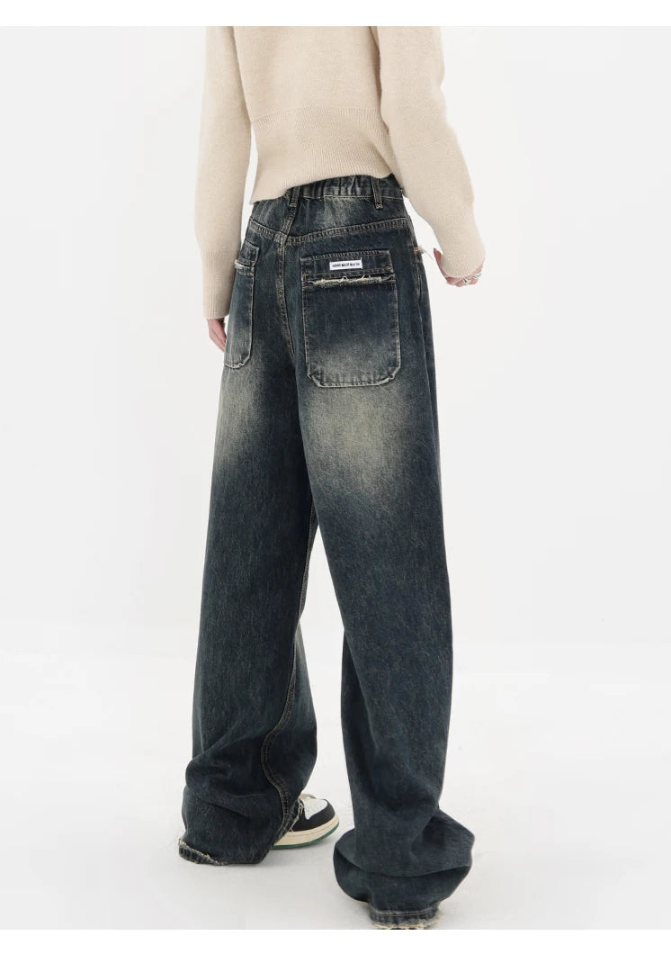 Retro Fashion Autumn Women High Waist Jeans