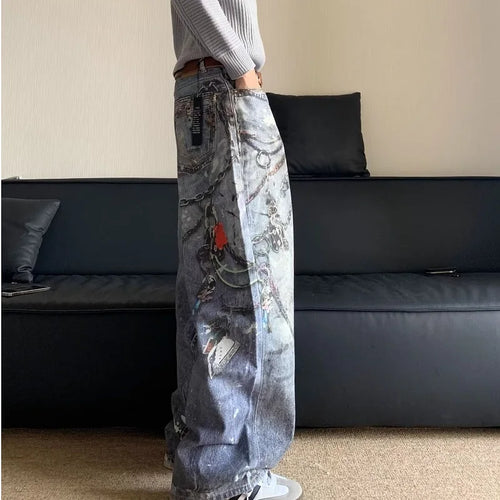 American Splaed Ink 3D Print Jeans