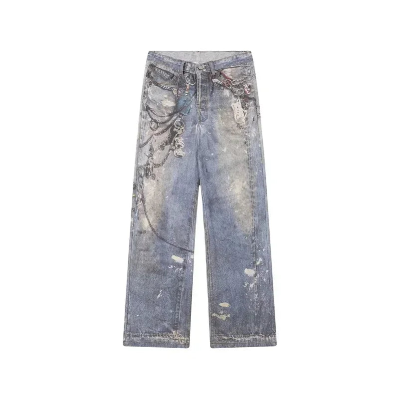 Casual Baggy Straight Denim Pants