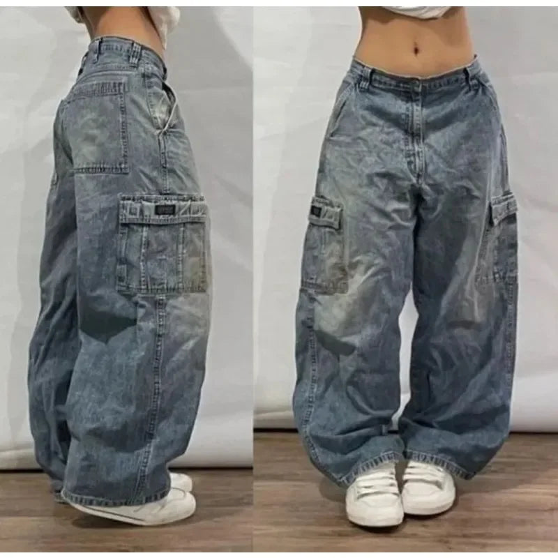 Trend Hip-hop Embroidery Pattern Baggy Jeans