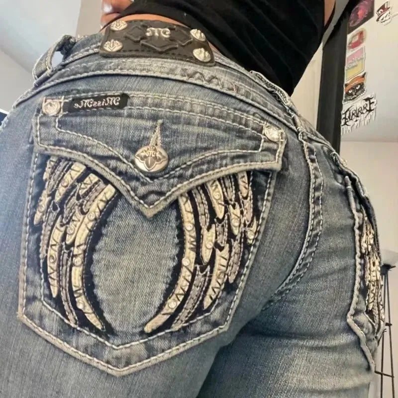 Trend Hip-hop Embroidery Pattern Baggy Jeans