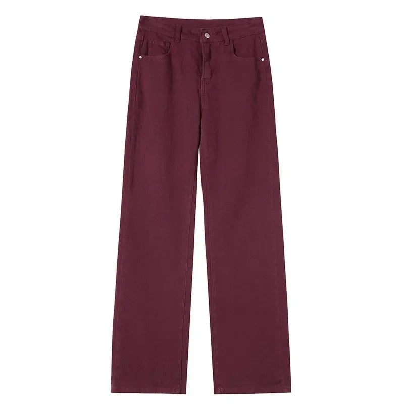 Trendy High Waist Wide Leg Jeans